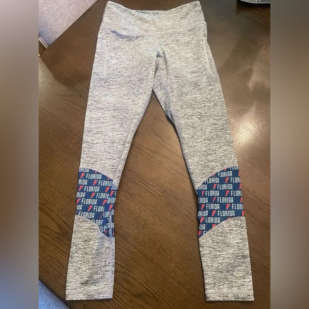 Florida Gators Gray Leggings with Zippered Pockets - Medium (M)